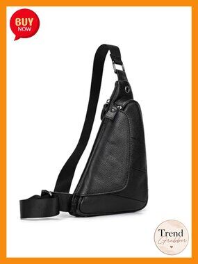 Genuine Leather Sling Bag Chest Shoulder Backpack Crossbody for Travel Hiking
